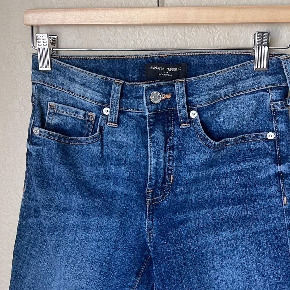 Banana republic medium wash high rise slim jeans NWT - Picture 4 of 10